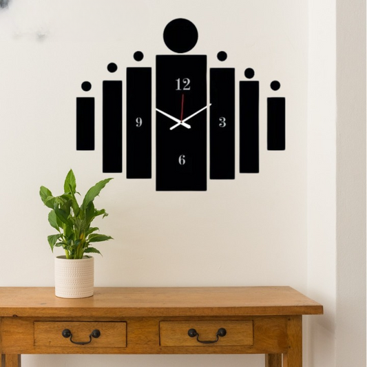 3d Tile Wall Clock | Wooden Tile Wall Clock Frame wall Art | Wall decoration | Decor For Home Wall Decoration Attractive Wooden Wall Art - Large