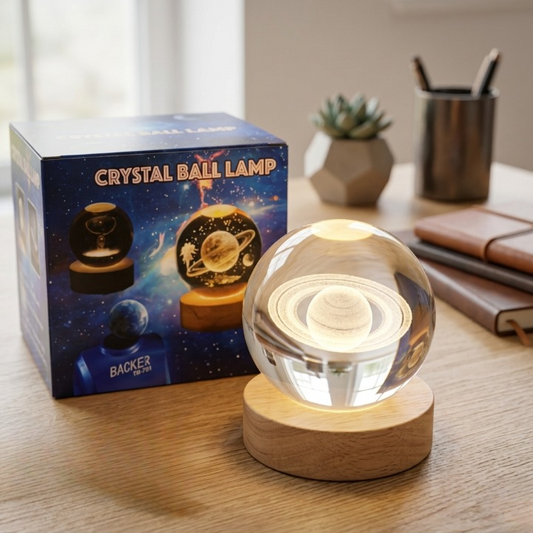 3D Crystal Ball Lamp | LED Crystal Galaxy Lamp For Room & Home Decoration | USB Crystal Ball Lamp (Saturn Shape Only)