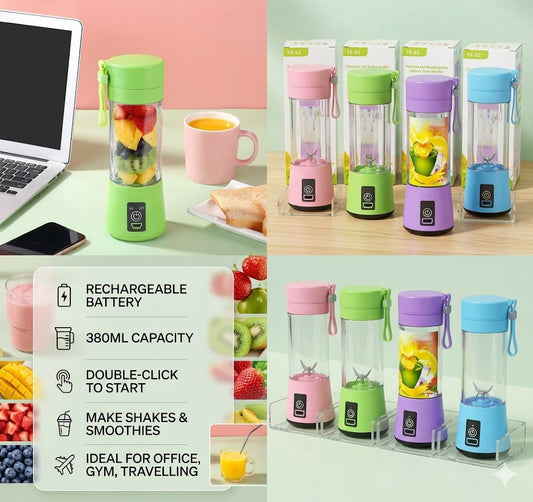 Mini Portable USB Rechargeable Juicer Blender 6 Blades