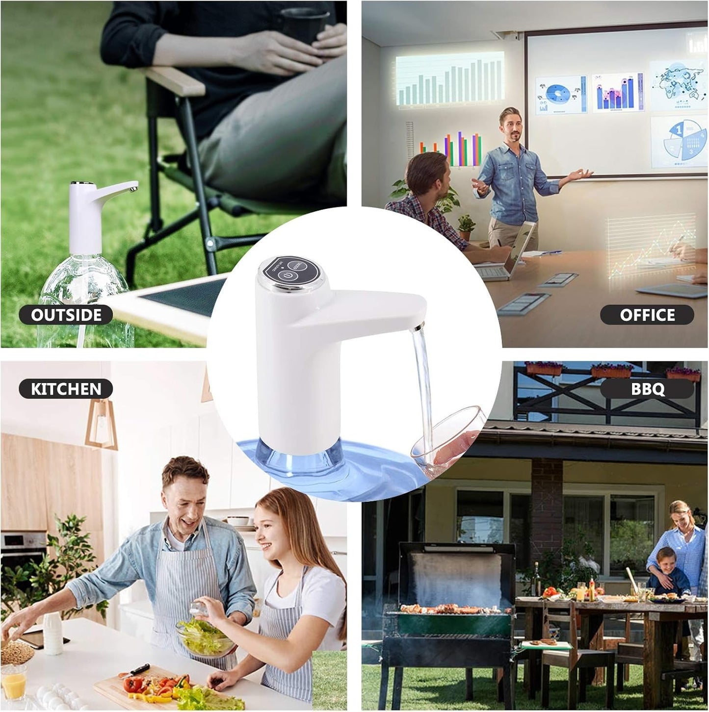 Touch Intelligent Electric Water Pump – Rechargeable Automatic Dispenser For Bottled Water With One -Touch Operation (Random Color)