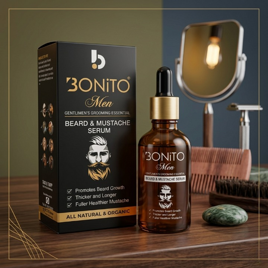 BONITO Men Beard And Mustache Serum Premium Grooming Essential With Natural Botanical Oils 30ml