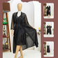 Premium Silk 2-Piece Bridal Nightwear Set - Elegant Lace Embroidery Sleepwear Free Size Sku:R-017 - Black