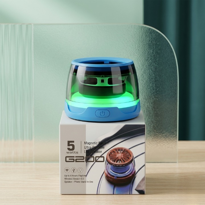 G200 Magnetic RGB Bluetooth Speaker – 5W Ultra-Portable Wireless Sound Box & Magnetic Phone Stand