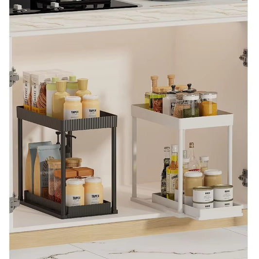 Multi-Functional Kitchen Shelf | Nail-Free Installation | Rust-Proof Carbon Steel Organizer | Waterproof & Strong Load-Bearing | Random Colour
