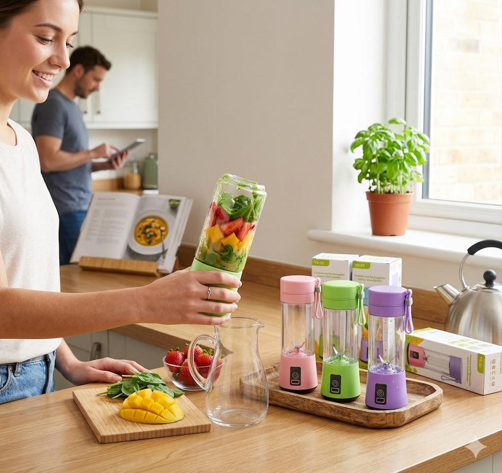 Mini Portable  USB Rechargeable Juicer Blender 6 Blades