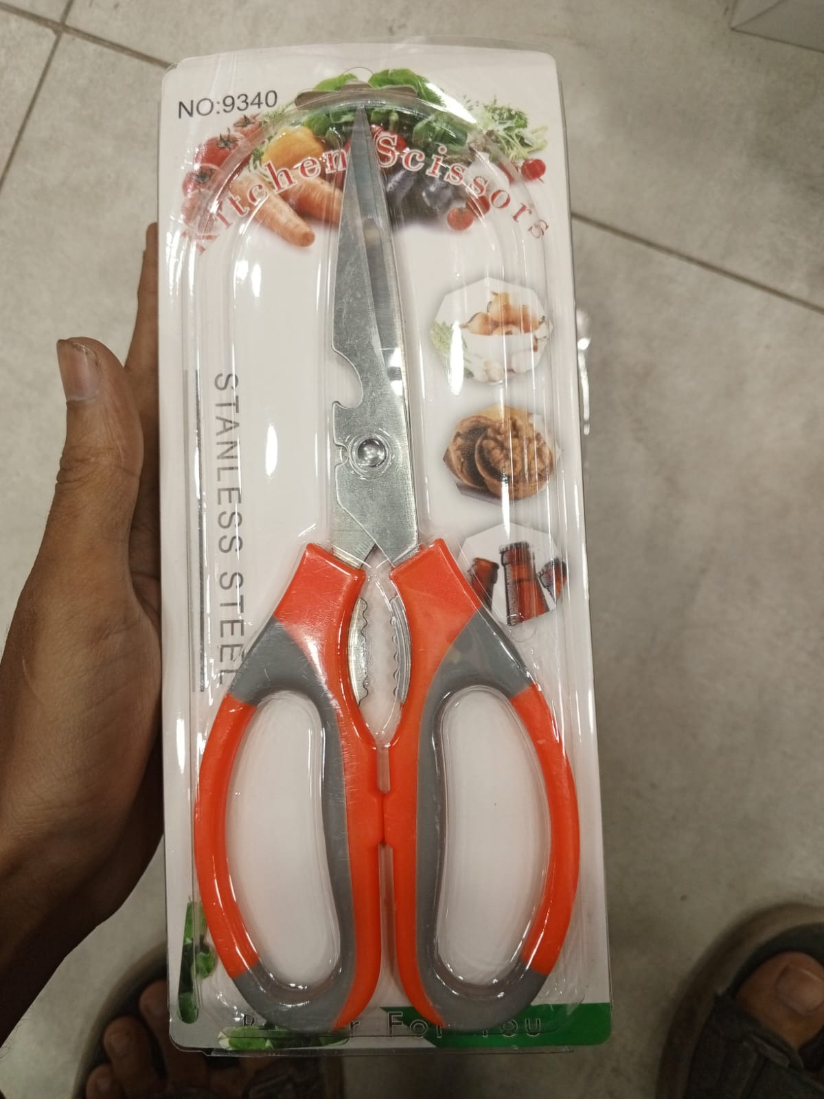 Kitchen Use Multipurpose Scissor Soft Grip Stainless Steel With Bottle Opener And Nut Cracker