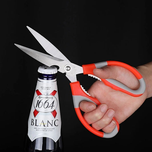 Kitchen Use Multipurpose Scissor Soft Grip Stainless Steel With Bottle Opener And Nut Cracker