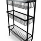 Wall Mounted Spice Rack Black Stainless Steel 3 Tier – DIY Assembly Required (Self Assemble)