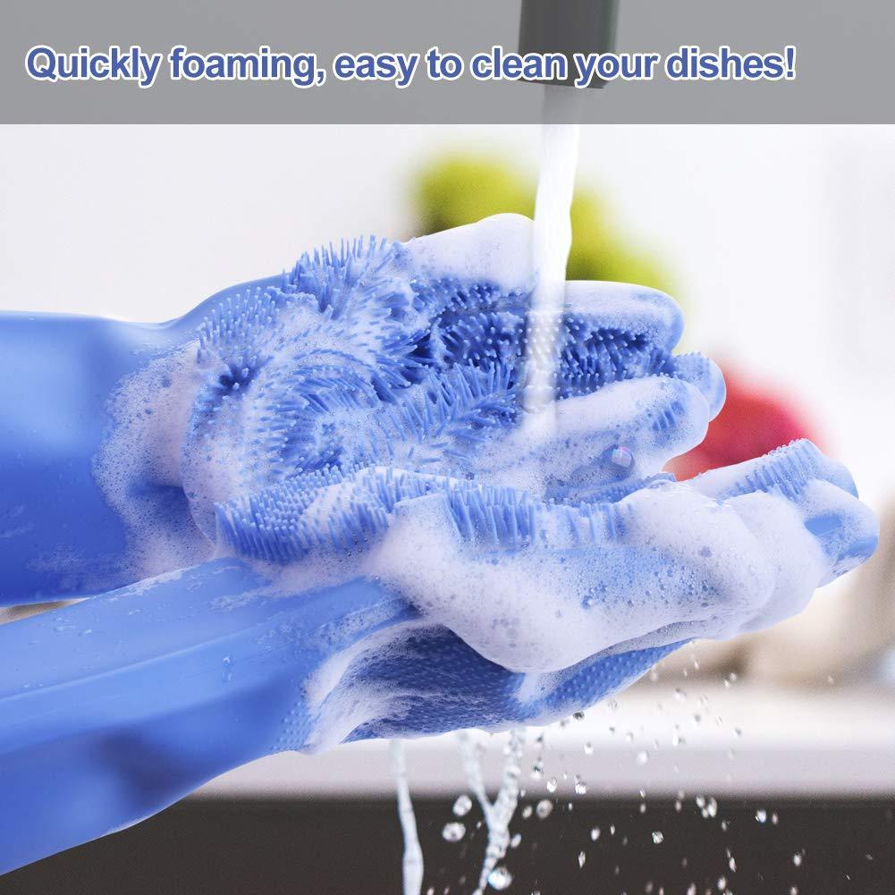 Silicone Washing Full Finger Gloves - For Home (Random Colors)