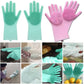 Silicone Washing Full Finger Gloves - For Home (Random Colors)