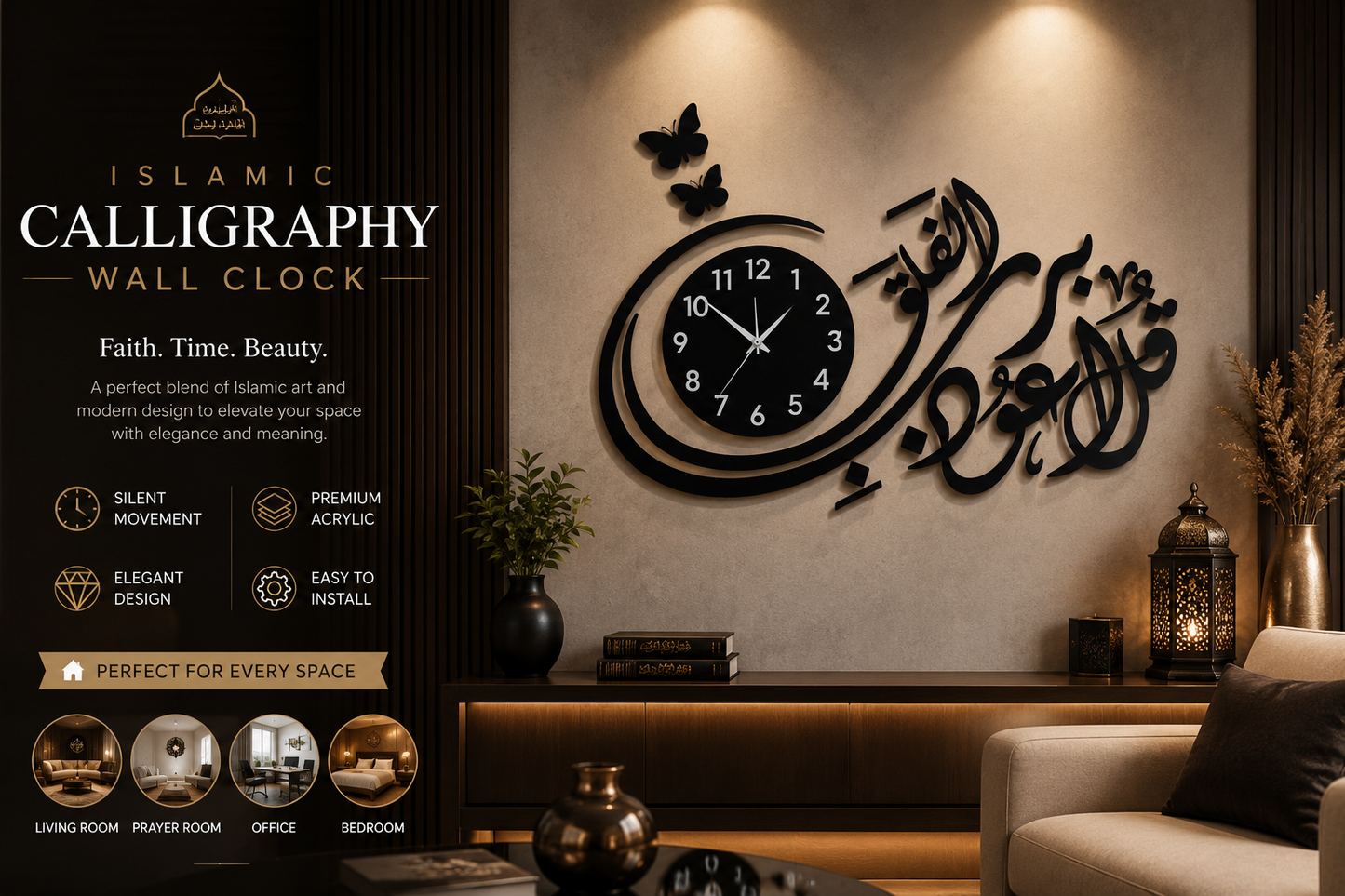 3d wall clock Wooden Wall Clock I Wall clocks for bedroom I Quartz Watch DIY Design