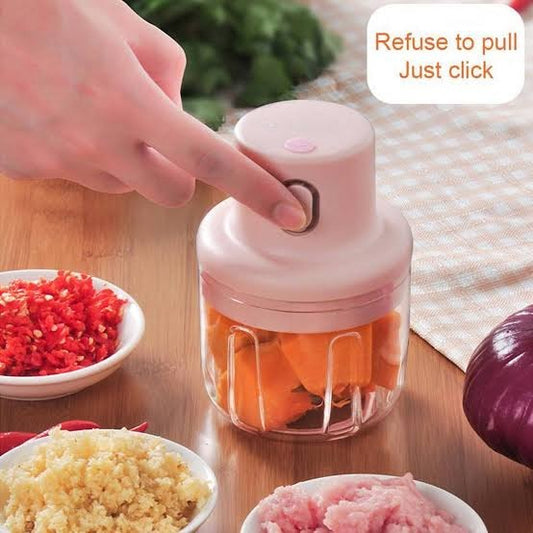 Mini Food Chopper Portable USB Rechargeable Vegetable Garlic Meat Grinder | With Cable - Size 250ml