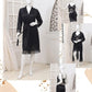 Women's Luxury Silk Nightwear Set with Black Lace – 3 Piece Robe & Slip Dress SKU R-011 (Color Black Free Size)