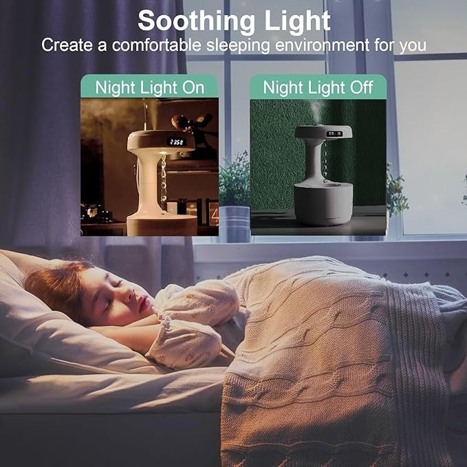 Smooth Sailing Antigravity Humidifier With Ultra-Quiet Performance, Water Drop Light Effects (Random Color)