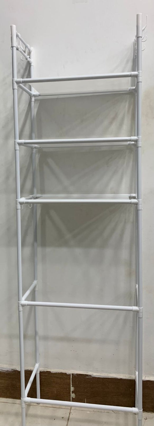 Multi-Layer Bathroom Storage Rack | Space-Saving Toilet Organizer | Strong Carbon Steel Shelf For Towels & Toiletries