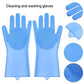 Silicone Washing Full Finger Gloves - For Home (Random Colors)