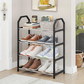 4-Layer Space-Saving Shoe Rack | Portable Dustproof Shoe Organizer With Cover | Closet & Home Shoe Stand | Plastic + Metal Body - Random Colour
