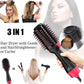 3‑in‑1 Hair Dryer with Comb, Hair Straightener & Curler for Easy Styling