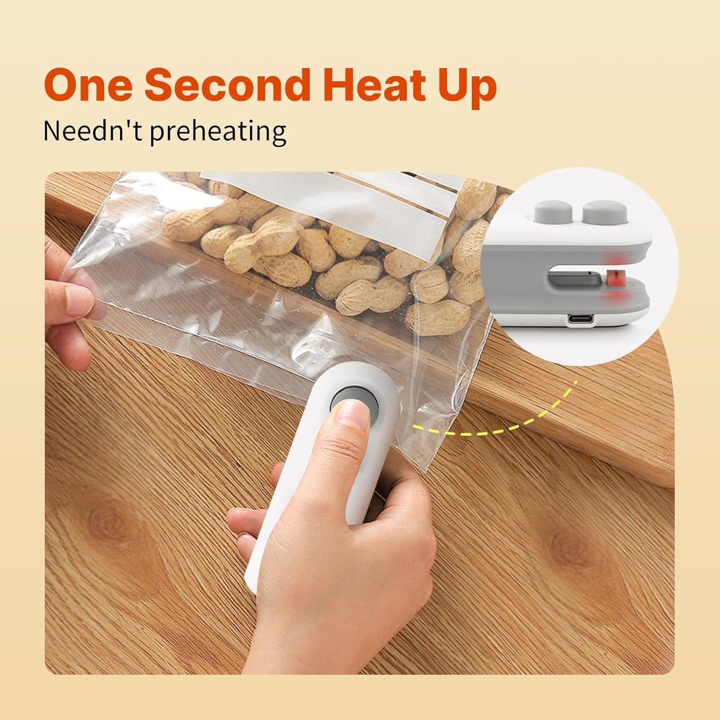 Mini Bag Heat Sealing Machine - 2-in-1 Cutter & Sealer