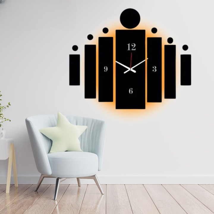 3d Tile Wall Clock | Wooden Tile Wall Clock Frame wall Art | Wall decoration | Decor For Home Wall Decoration Attractive Wooden Wall Art - Large