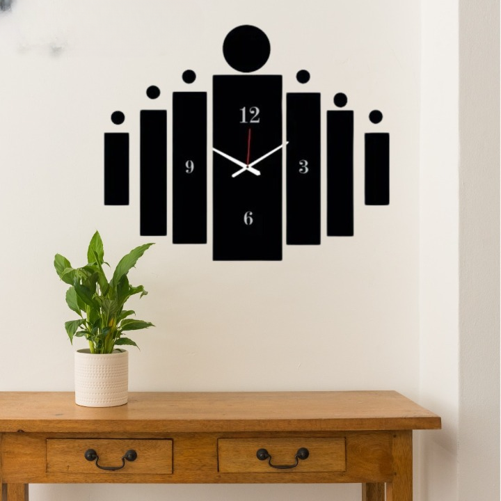 3d Tile Wall Clock | Wooden Tile Wall Clock Frame wall Art | Wall decoration | Decor For Home Wall Decoration Attractive Wooden Wall Art - Large