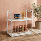 Microwave Oven Storage Rack 2-Tier Kitchen Organizer | Space-Saving Carbon Steel Shelf For Countertop And Utensils | Random Colour ~ Plastic