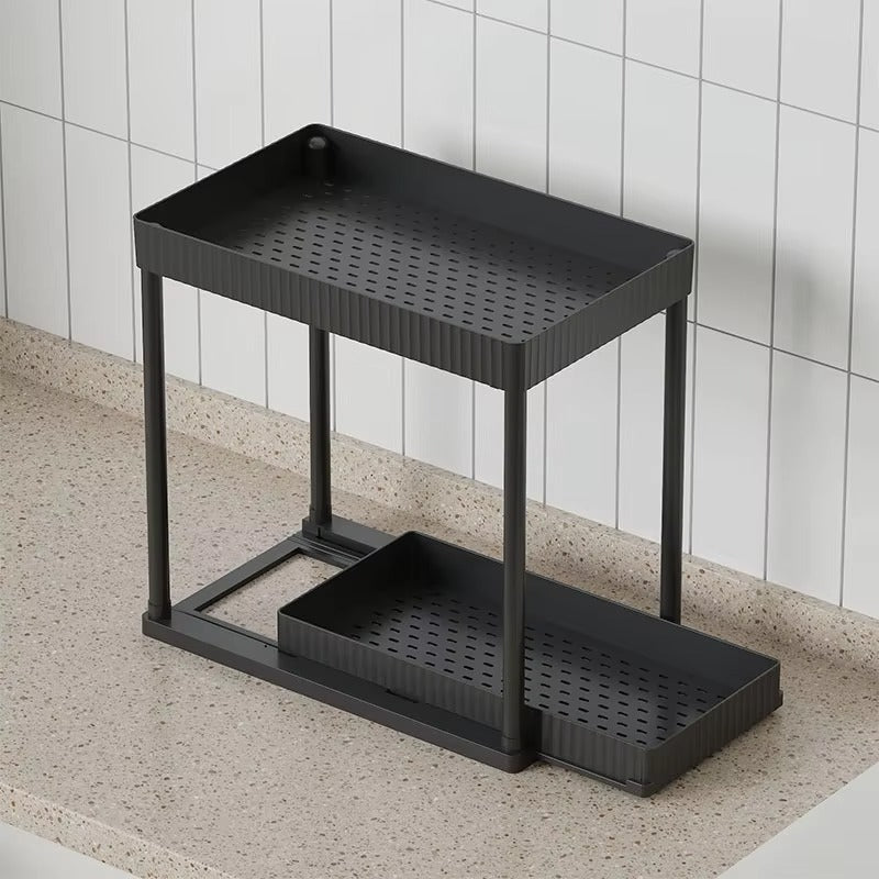 Multi-Functional Kitchen Shelf | Nail-Free Installation | Rust-Proof Carbon Steel Organizer | Waterproof & Strong Load-Bearing | Random Colour