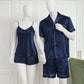Couple Night Dress / Night Suit / Silk Sleepwear Set – 4-Piece Camisole & Shirt with Shorts | DC-C015 Black