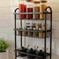 Wall Mounted Spice Rack Black Stainless Steel 3 Tier – DIY Assembly Required (Self Assemble)