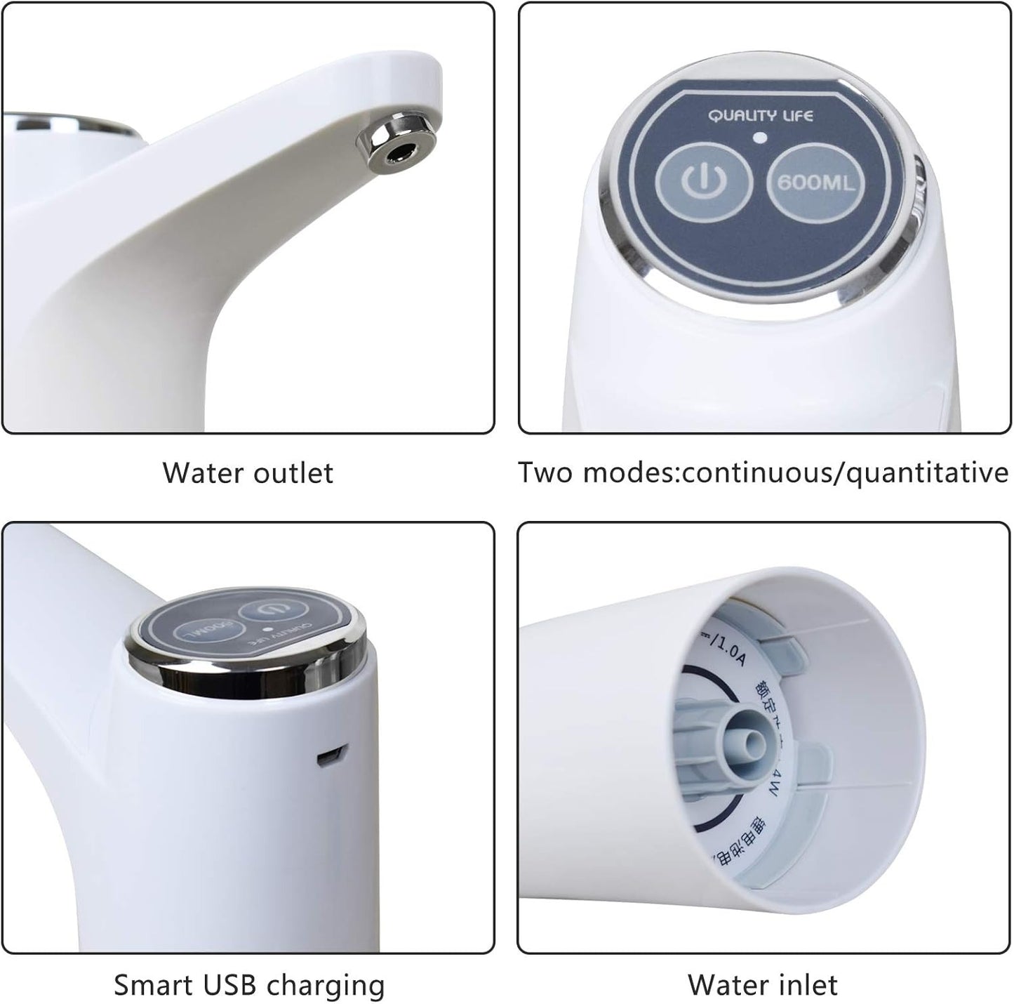 Touch Intelligent Electric Water Pump – Rechargeable Automatic Dispenser For Bottled Water With One -Touch Operation (Random Color)
