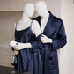 Premium Satin Silk Couple Gown Set (3 Pcs) – Elegant Matching Nightwear for Men & Women | Free Size | SKU: DC-C006 | Black