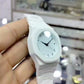 Full White Aura Watch Elegant Design Durable Build Comfortable Strap Clear Display Perfect For Daily Wear And Special Occasions